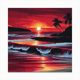 Sunset At The Beach 775 Canvas Print