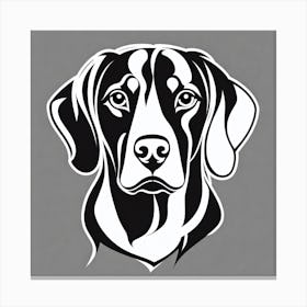 Beagle Dog, Black and white illustration, Dog drawing, Dog art, Animal illustration, Pet portrait, Realistic dog art Canvas Print