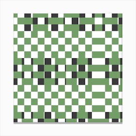 Weave Green Square Canvas Print
