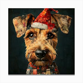 Christmas Airedale 6 Canvas Print