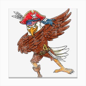 Dabbing Pirate Halloween Eagle Vintage Canvas Print