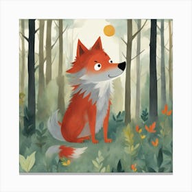 Fox In The Woods 1 Canvas Print