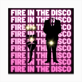 Fire In The Disco Pink Canvas Print
