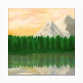 Mountains And The Lake Canvas Print