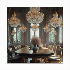 Dining Room Chandelier Canvas Print