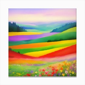 Flower Dreams Colorful Landscape Canvas Print