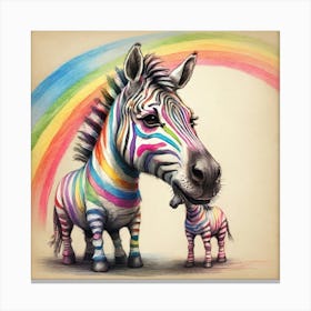 Rainbow Zebra 15 Canvas Print