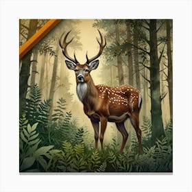 Deer In The Forest 11 Canvas Print