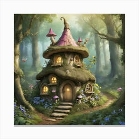 Fairy House In The Forest Art Print 0 Canvas Print