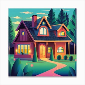 House In The Forest 1 Canvas Print