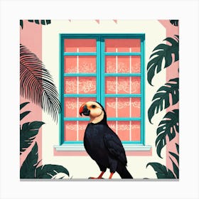 Bird In The Window 4 Canvas Print