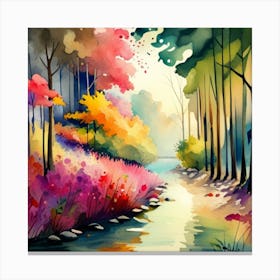 River In The Forest Canvas Print