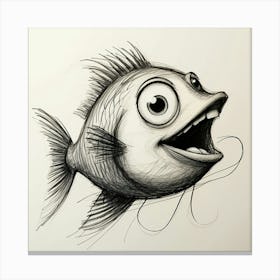 Cartoon Fish Drawing 1 Canvas Print