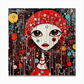 Girl In Red 3 Canvas Print