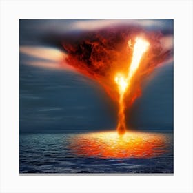 3414166912 Lovers In Beach, Realistic Photo , Explosion Nuclear Canvas Print