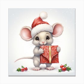 Santa Mouse 4 Canvas Print