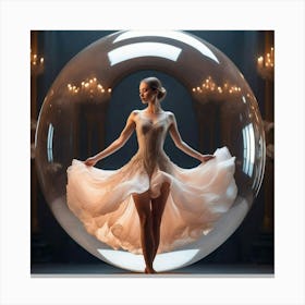 Ballerina In A Glass Ball Canvas Print