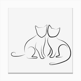 Abstract Two Pet Cats Canvas Print