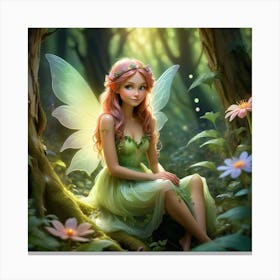 Fairy In The Forest Canvas Print