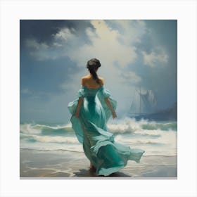 Girl On The Beach Canvas Print