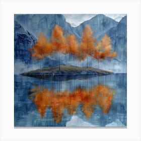 Autumn Trees In The Lake Canvas Print