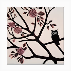 Little Owl In A Tree Canvas Print