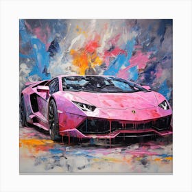 Pink Lamborghini Canvas Print
