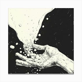 Hand Pouring Water Pills Drugs Canvas Print