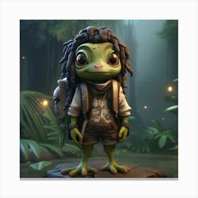 Frog In The Jungle Canvas Print