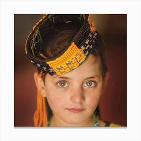 Beautiful Green eyed kalash girl  Canvas Print