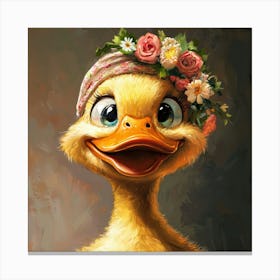 Duck With Flowers Stampe su tela