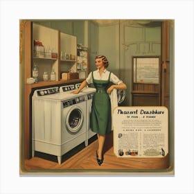 Default Default Vintage And Retro Laundry Advertising Aestethi 2 (1) Canvas Print