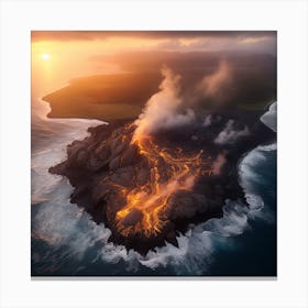 Hawaiian Island At Sunset Canvas Print