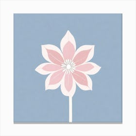 A White And Pink Flower In Minimalist Style Square Composition 417 Canvas Print