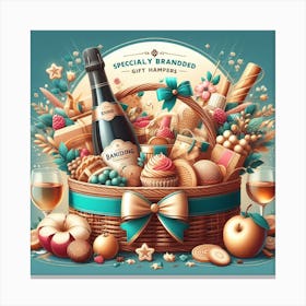 Illustration Of A Gift Basket Canvas Print