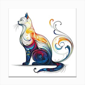 Feline Cat Creative Artwork Illustration 113 Canvas Print