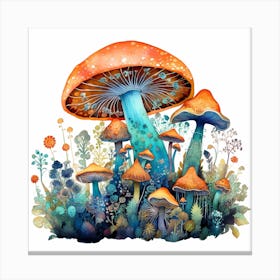 Mushrooms And Flowers 36 Canvas Print