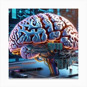 Brain On A Computer 19 Canvas Print