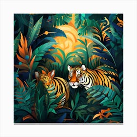 Tiger In The Jungle 14 Canvas Print