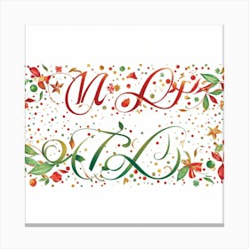 Calligraphic Typography Sprawls Across A Festive Greeting Banner Each Letter Crafted With Elaborate (3) Canvas Print