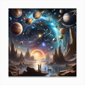 Space Planets Canvas Print