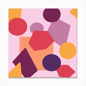 Shapes in red and purple Canvas Print