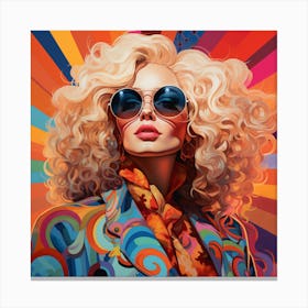 70s Fashion Stylized Women Series 3 Canvas Print