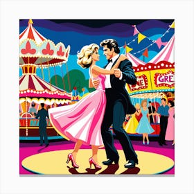 Couple Dancing At A Carnival Canvas Print