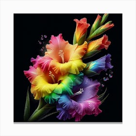 Rainbow Flowers Canvas Print