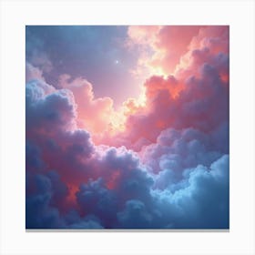 Ethereal Watercolor Nebula With Cosmic Dust 1 Canvas Print