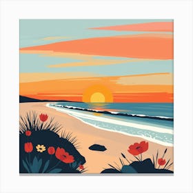 Sunset On The Beach 10 Canvas Print