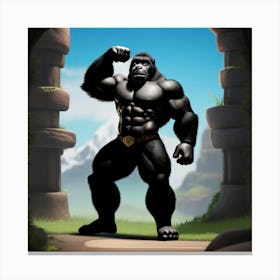 Gorilla In The Jungle 3 Canvas Print