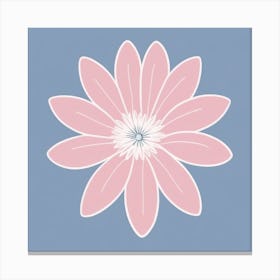 A White And Pink Flower In Minimalist Style Square Composition 644 Canvas Print