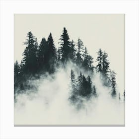 Editorial Art White Background Smoky Mountains 2 Canvas Print